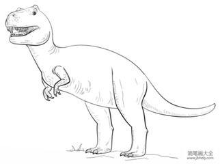 简单画吃瓜恐龙